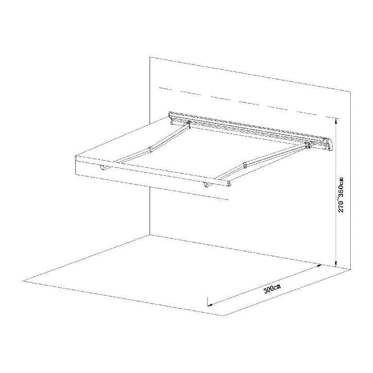 Copertina retractabila BLOOMA, aluminiu, 400 x 300 cm, gri antracit