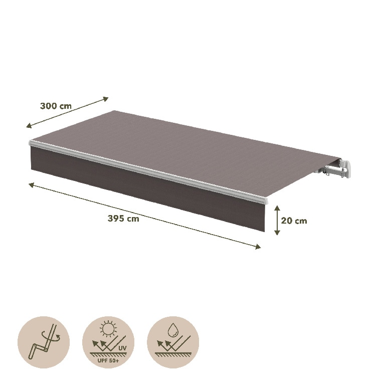 Copertina retractabila BLOOMA, aluminiu, 400 x 300 cm, gri antracit