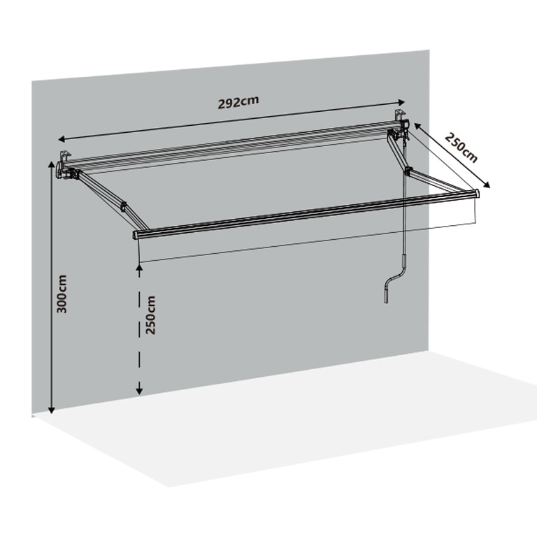 Copertina retractabila KLIKSTROM, aluminiu, 292 x 250 cm, gri antracit