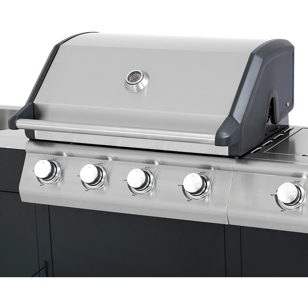 Gratar gaz GOODHOME BBQ , 4 role, negru