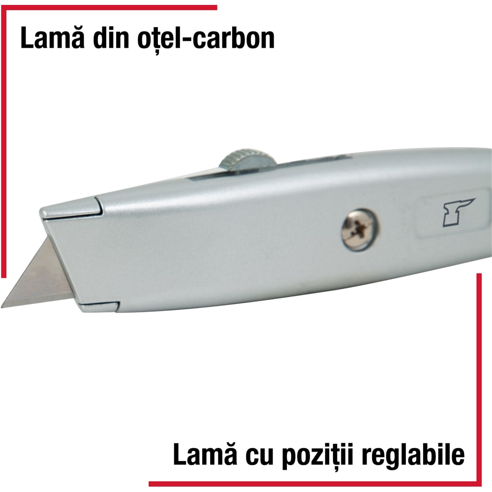 Cutter FORGE STEEL, metalic, retractabil