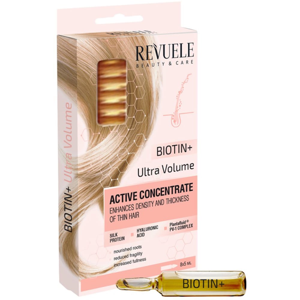 Tratament pentru par REVUELE Active Concentrate Biotin&Ultra Volum, 8x5ml