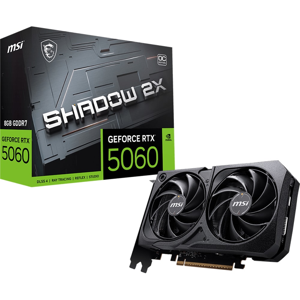 Placa video MSI GeForce RTX 5060 8G SHADOW 2X OC, 8GB GDDR7, 128bit, DLSS 4