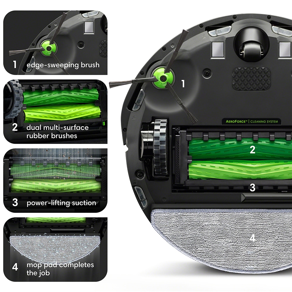 Aspirator robot IROBOT Roomba j5, 0.27l, autonomie max 75 min, negru-argintiu