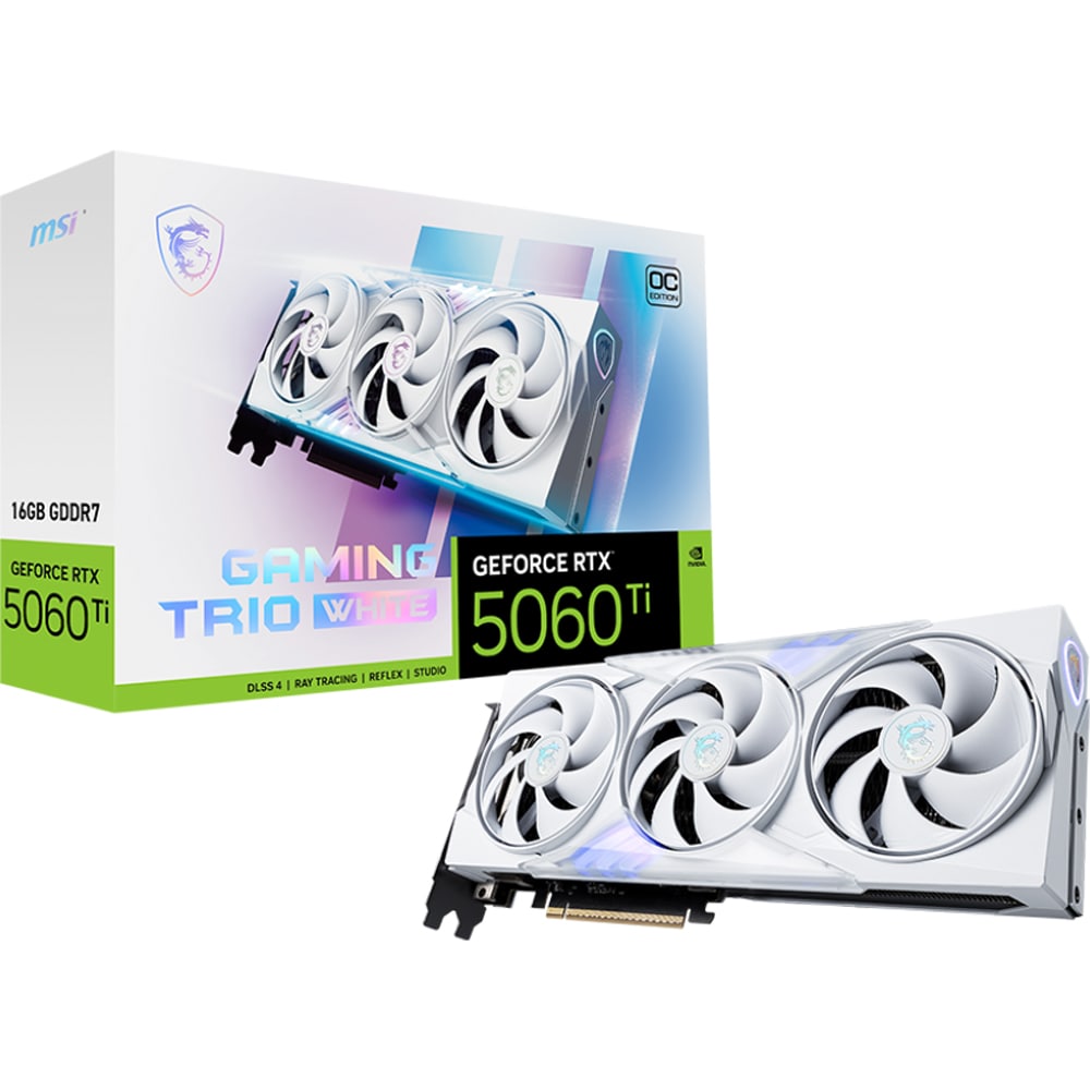 Placa video MSI GeForce RTX 5060 Ti 16G GAMING TRIO OC WHITE, 16GB GDDR7, 128bit, DLSS 4