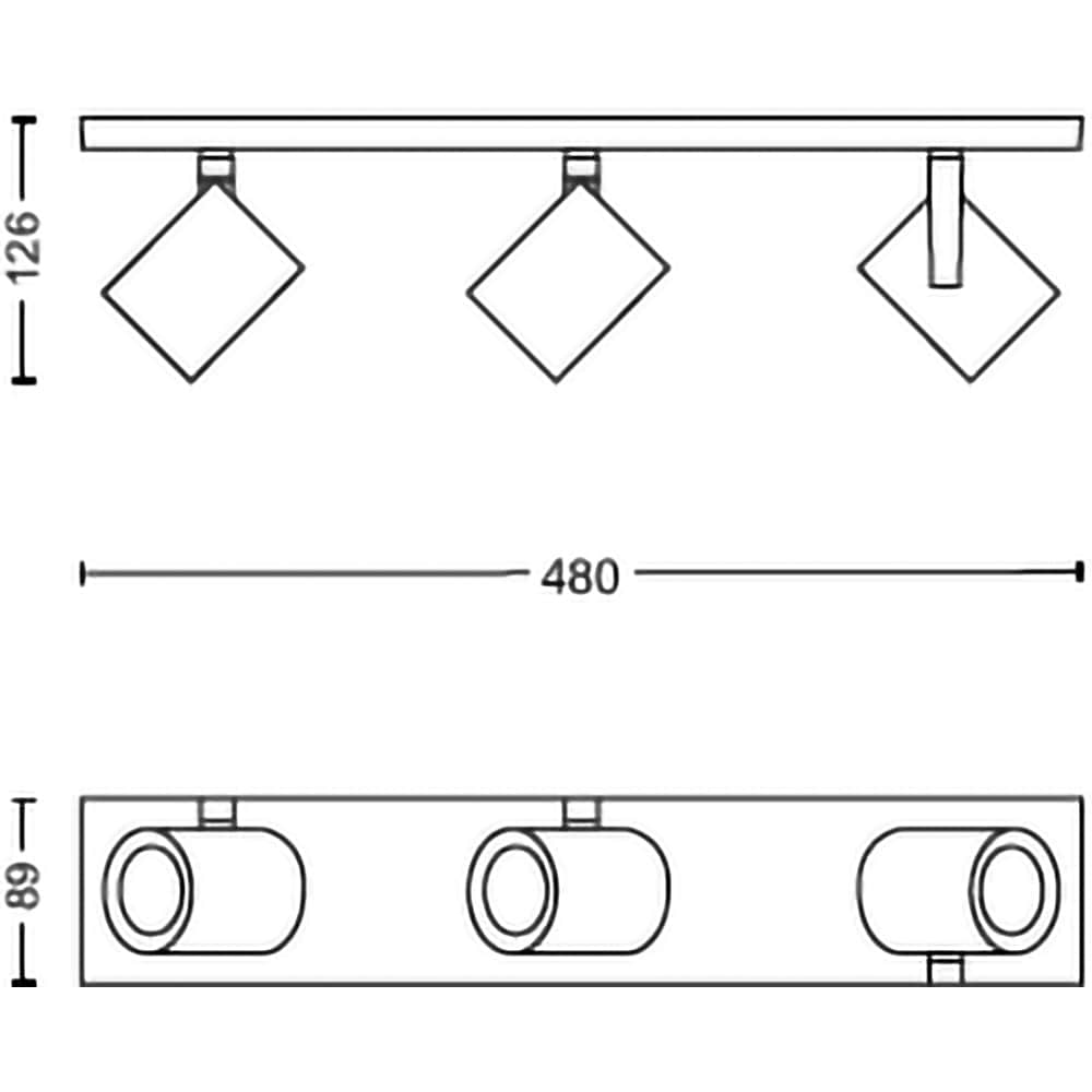 Spot LED smart PHILIPS HUE Argenta, 3 x 5.7W, 1050lm, IP20, alb