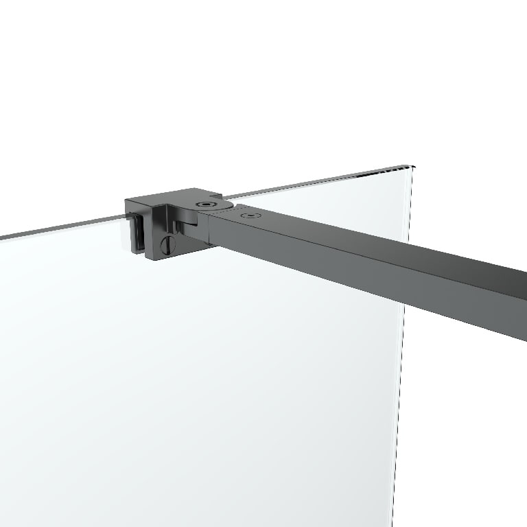 Perete de dus walk-in GOODHOME Ledava, 195 x 120 cm, sticla, transparent si negru