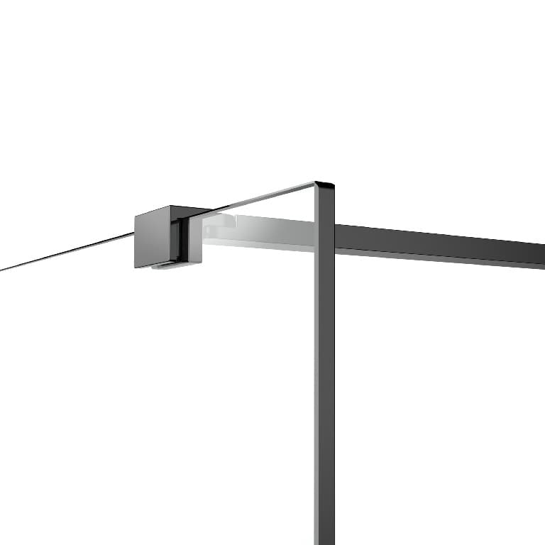 Perete de dus walk-in GOODHOME Ledava, 195 x 120 cm, sticla, transparent si negru