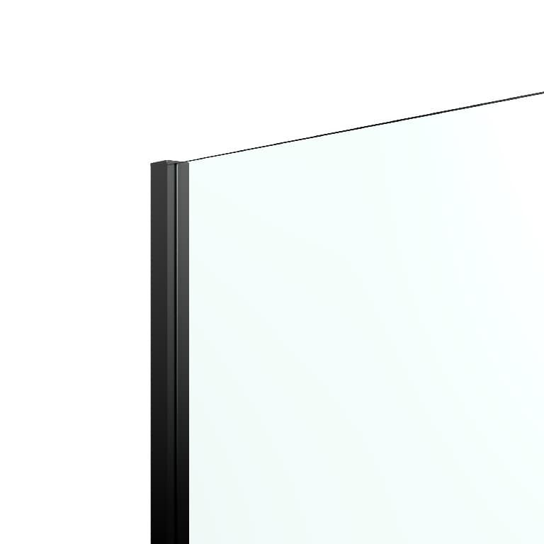 Cabina de dus walk-in, 125 x 195 cm, sticla si aluminiu, transparent/negru