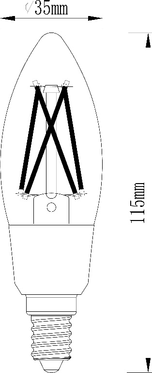 Bec LED, smart, E14, C35, 40 W, amber  Jacobsen Myko