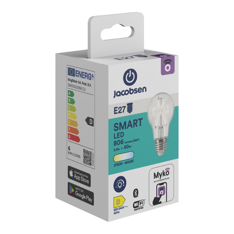Bec LED, smart, E27, A60, 60 W, transport  Jacobsen Myko
