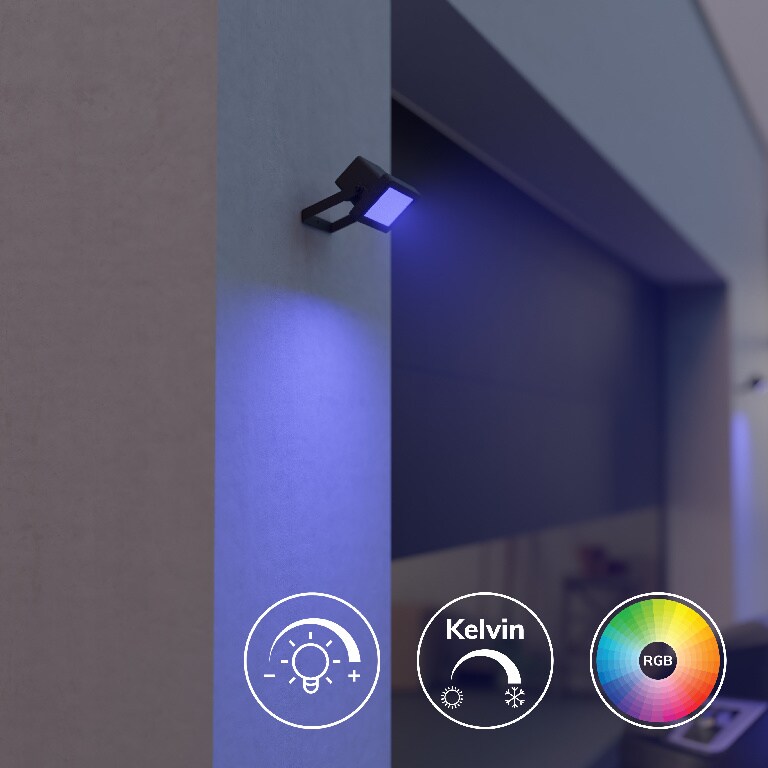 Proiector LED GOODHOME Myko, Smart, RGB, 10W, 1000lm, negru