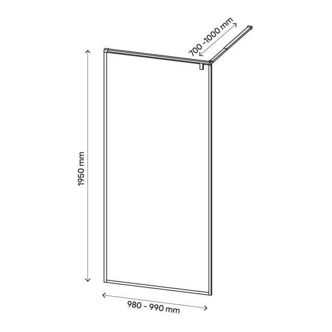 Paravan dus walk-in, aluminiu si sticla, auriu, 100 cm GoodHome Ezili