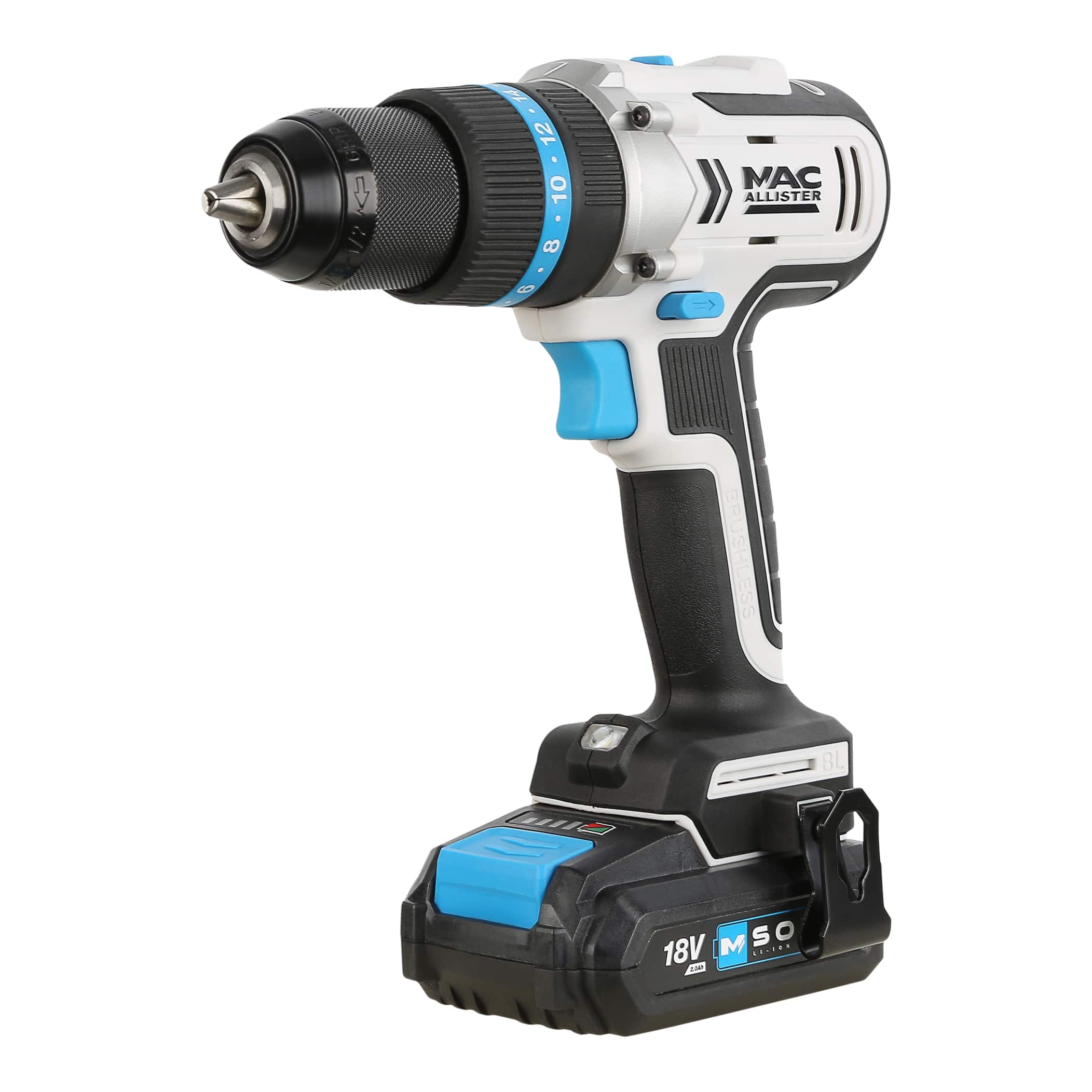 Masina de gaurit si insurubat cu percutie (Bormasina) Mac Allister MCI990COM, Brushless, 18V, 2x2Ah, 1700rpm, 45Nm