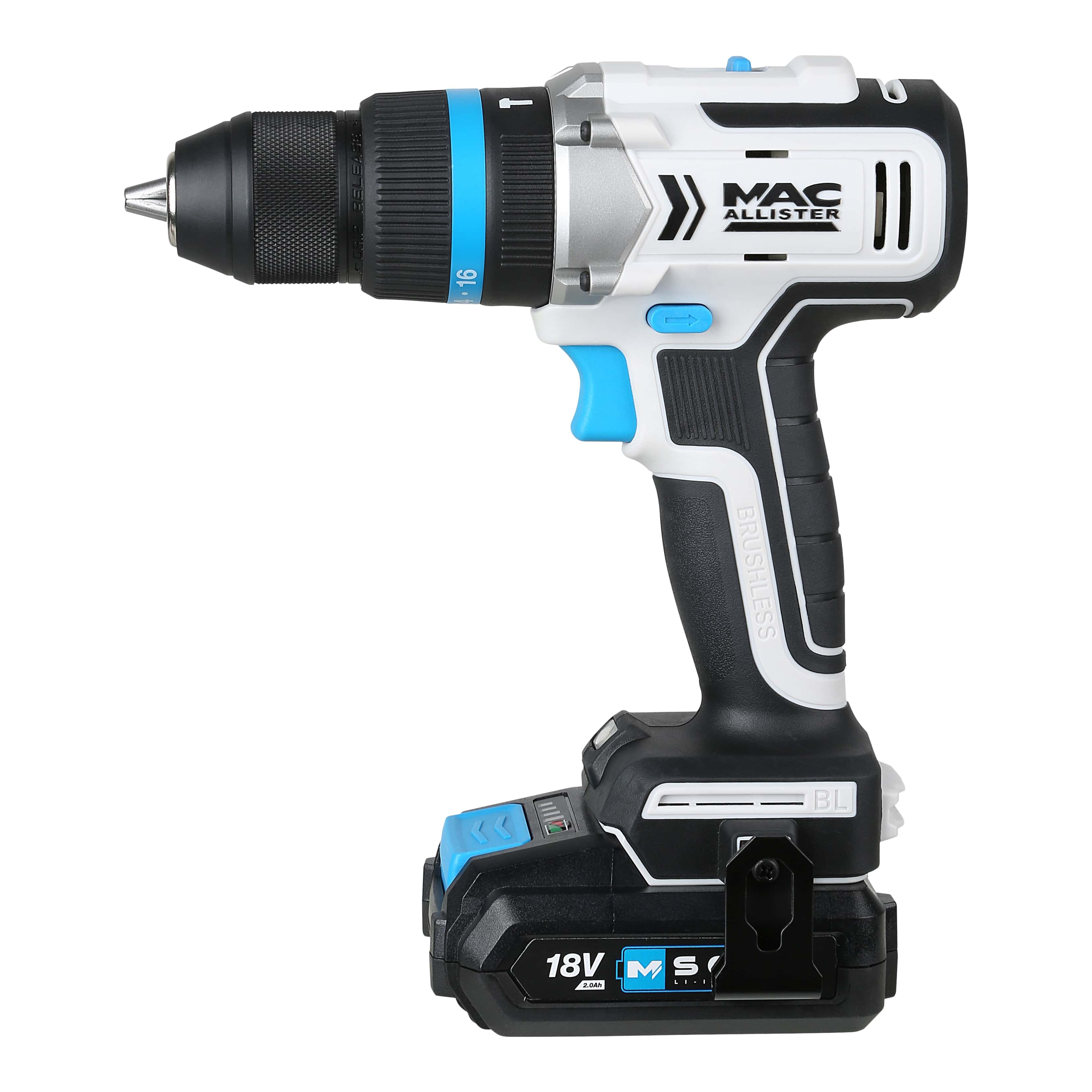 Masina de gaurit si insurubat cu percutie (Bormasina) Mac Allister MCI990COM, Brushless, 18V, 2x2Ah, 1700rpm, 45Nm