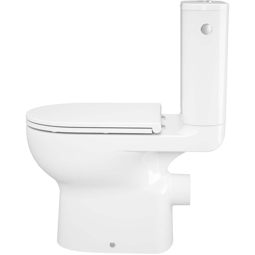 Set vas WC GOODHOME Cavally, ceramica, evacuare orizontala, rezervor 3/4.5 l, capac SoftClose, alb