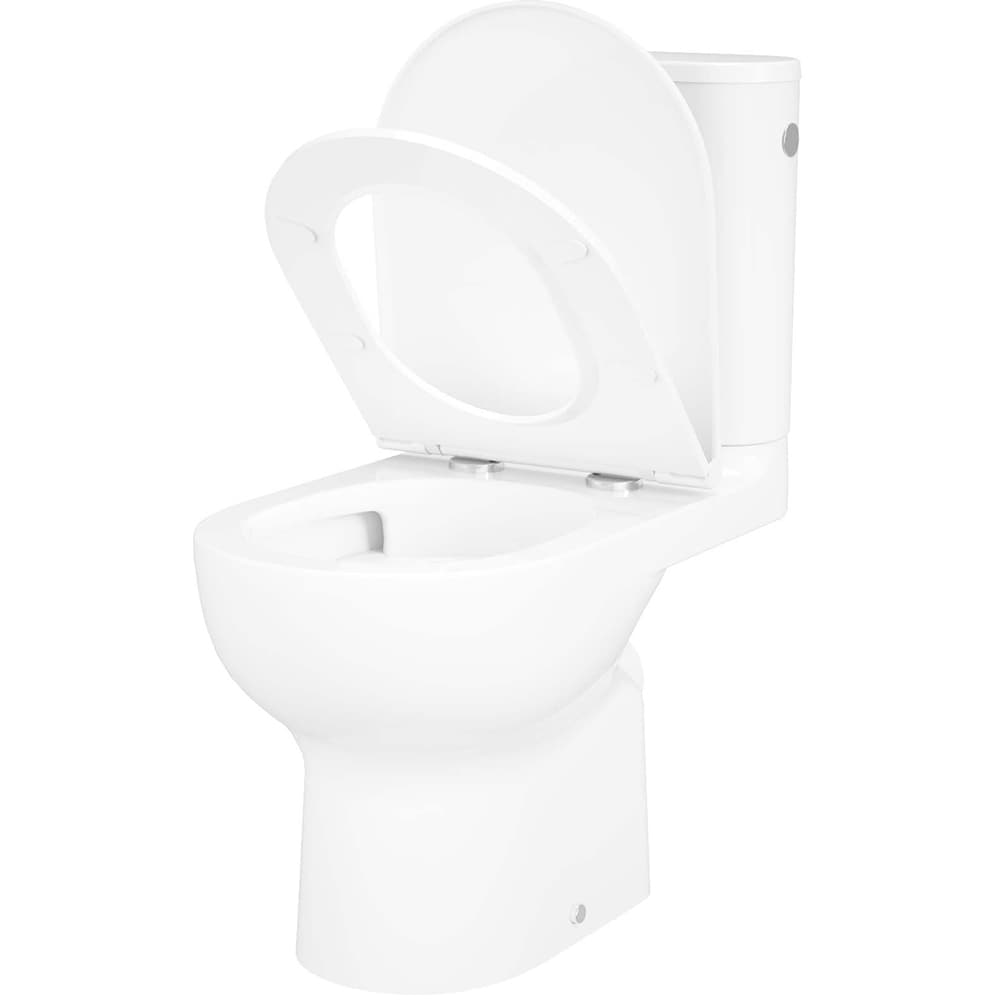 Set vas WC GOODHOME Cavally, ceramica, evacuare orizontala, rezervor 3/4.5 l, capac SoftClose, alb