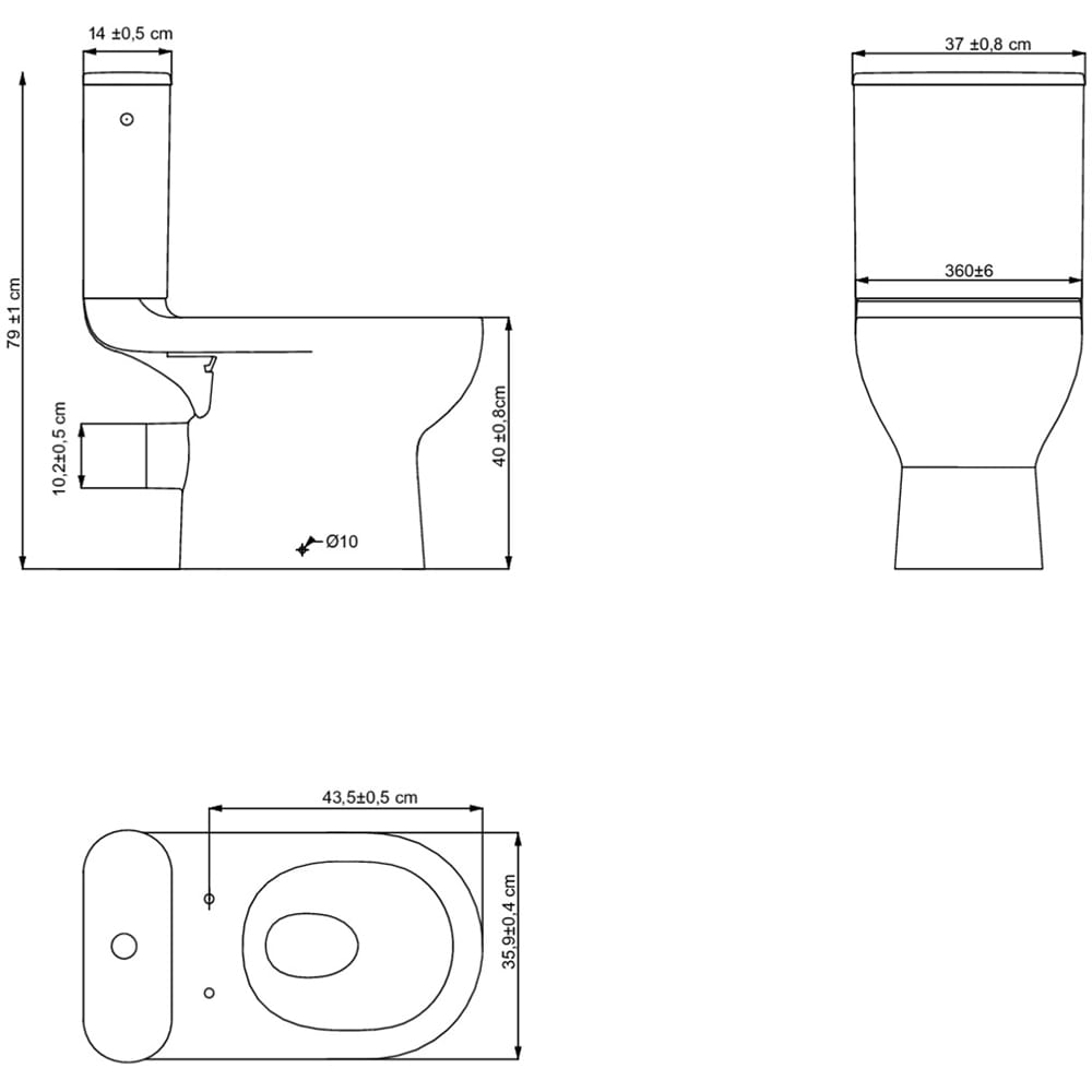 Set vas WC GOODHOME Cavally, ceramica, evacuare orizontala, rezervor 3/4.5 l, capac SoftClose, alb