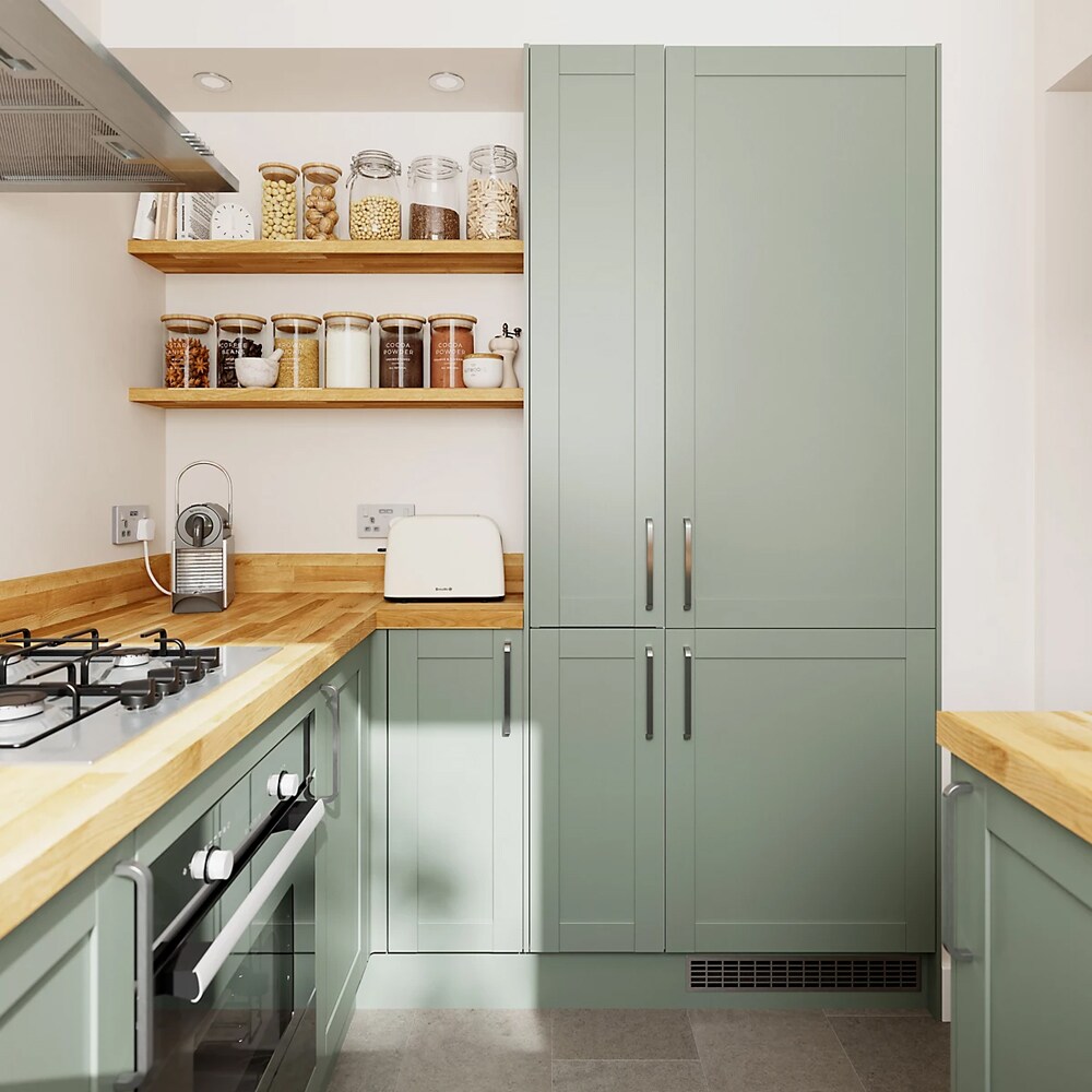 Cornisa bucatarie GOODHOME Ashmead, 240 x 7.5 cm, verde mat