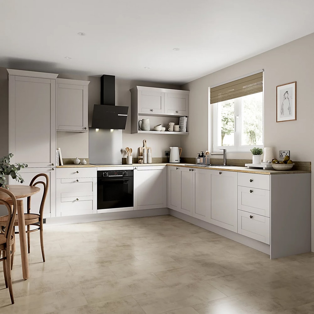 Cornisa bucatarie GOODHOME Ashmead, 240 x 7.5 cm, gri mat
