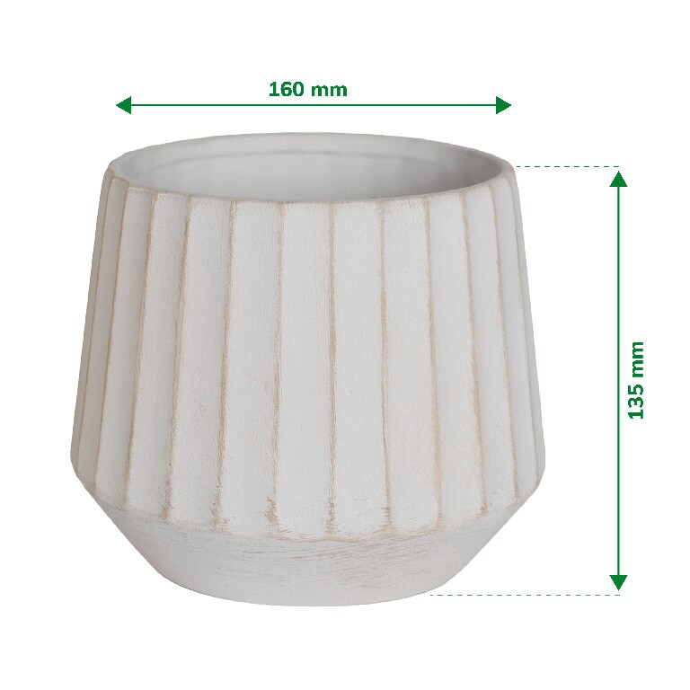 Ghiveci flori VERVE, teracota, D 16 cm, bej