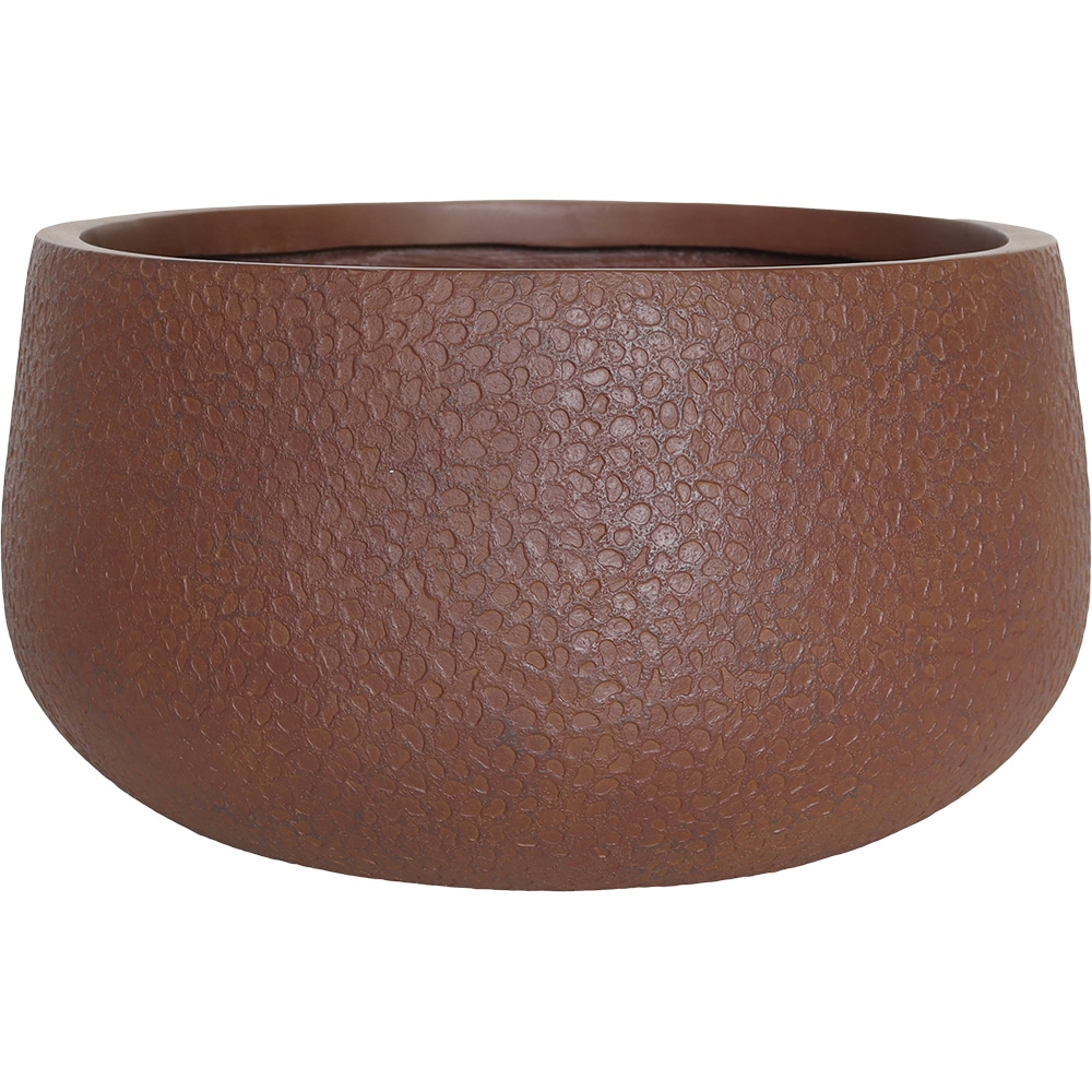 Ghiveci flori VERVE, fibra de fibra de lut, D 42 cm, aramiu