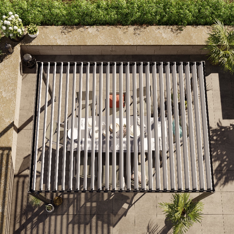 Pergola bioclimatica Samiel, 400 x 300 x 230 cm, aluminiu, gri