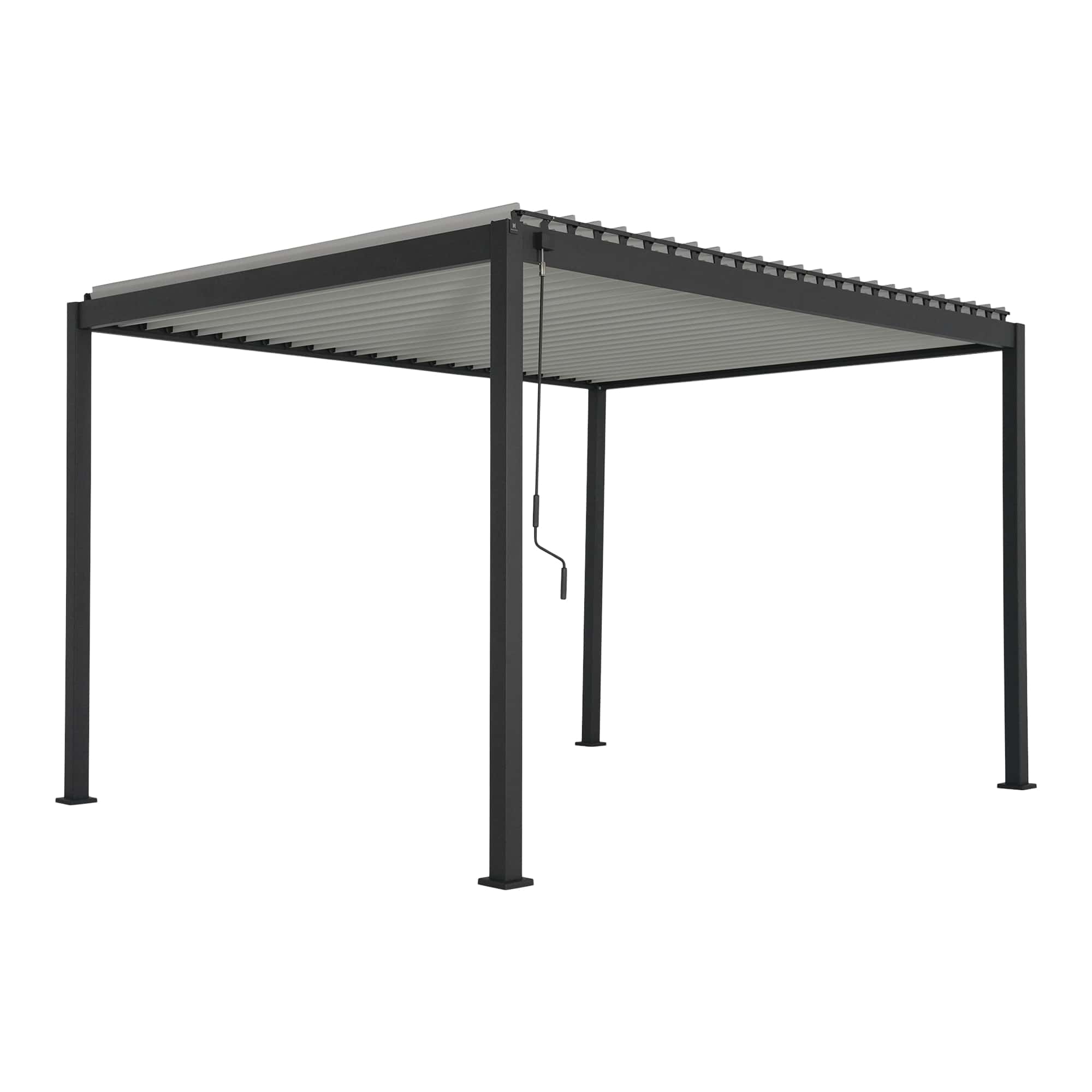 Pergola bioclimatica Samiel, 400 x 300 x 230 cm, aluminiu, gri