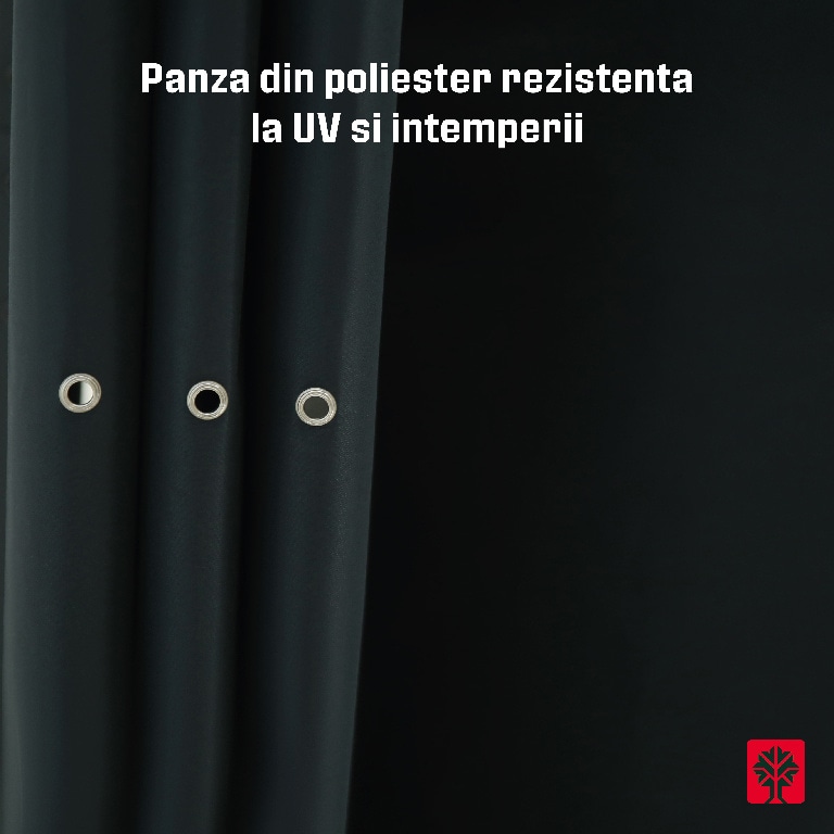 Pergola gradina KLIKSTROM Alize, otel, 300 x 300 x 232.5 cm, gri