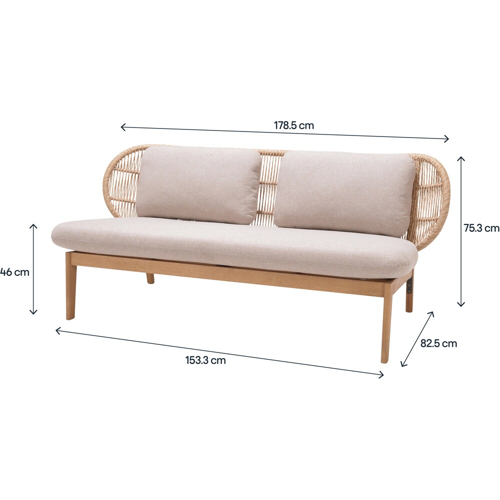 Set mobilier gradina GOODHOME Hania, 4 piese, crem