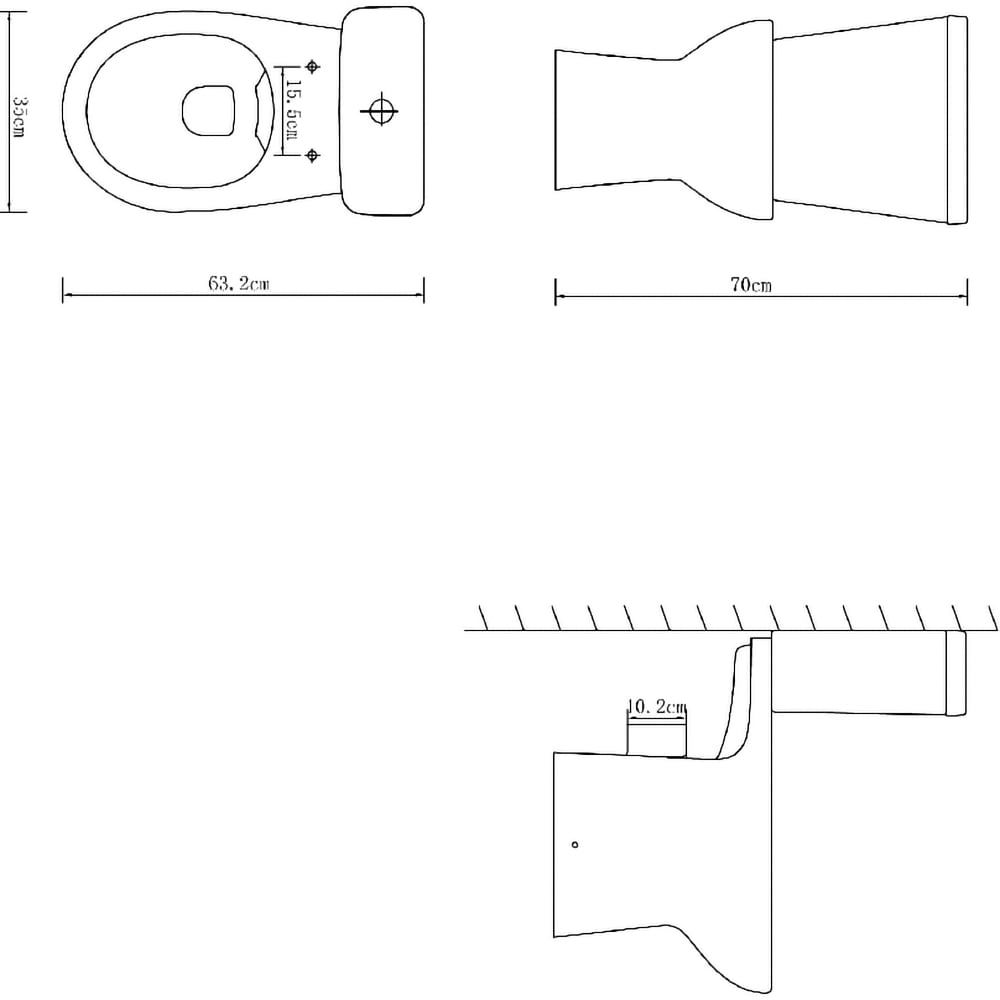 Set vas WC si rezervor GOODHOME Cavally, ceramica, evacuare orizontala, capac SoftClose, alb