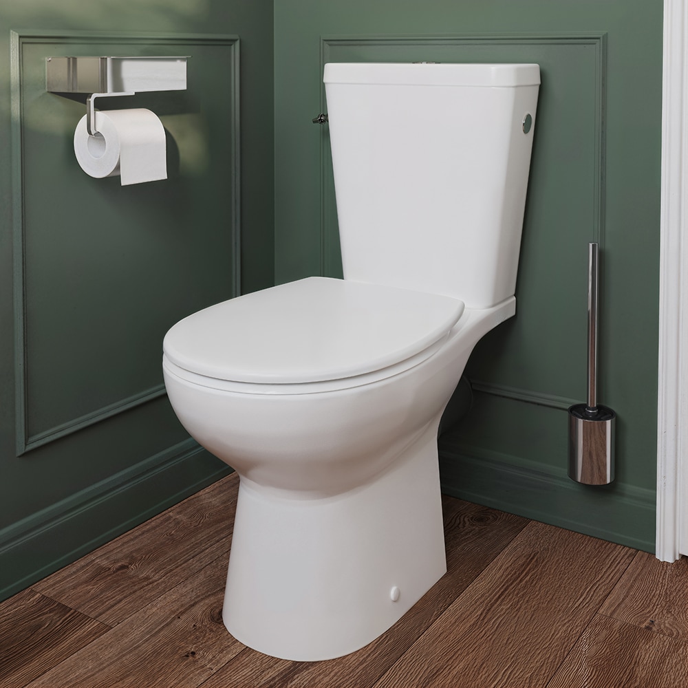 Set vas WC si rezervor GOODHOME Cavally, ceramica, evacuare orizontala, capac SoftClose, alb