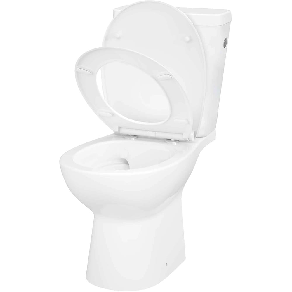 Set vas WC si rezervor GOODHOME Cavally, ceramica, evacuare orizontala, capac SoftClose, alb