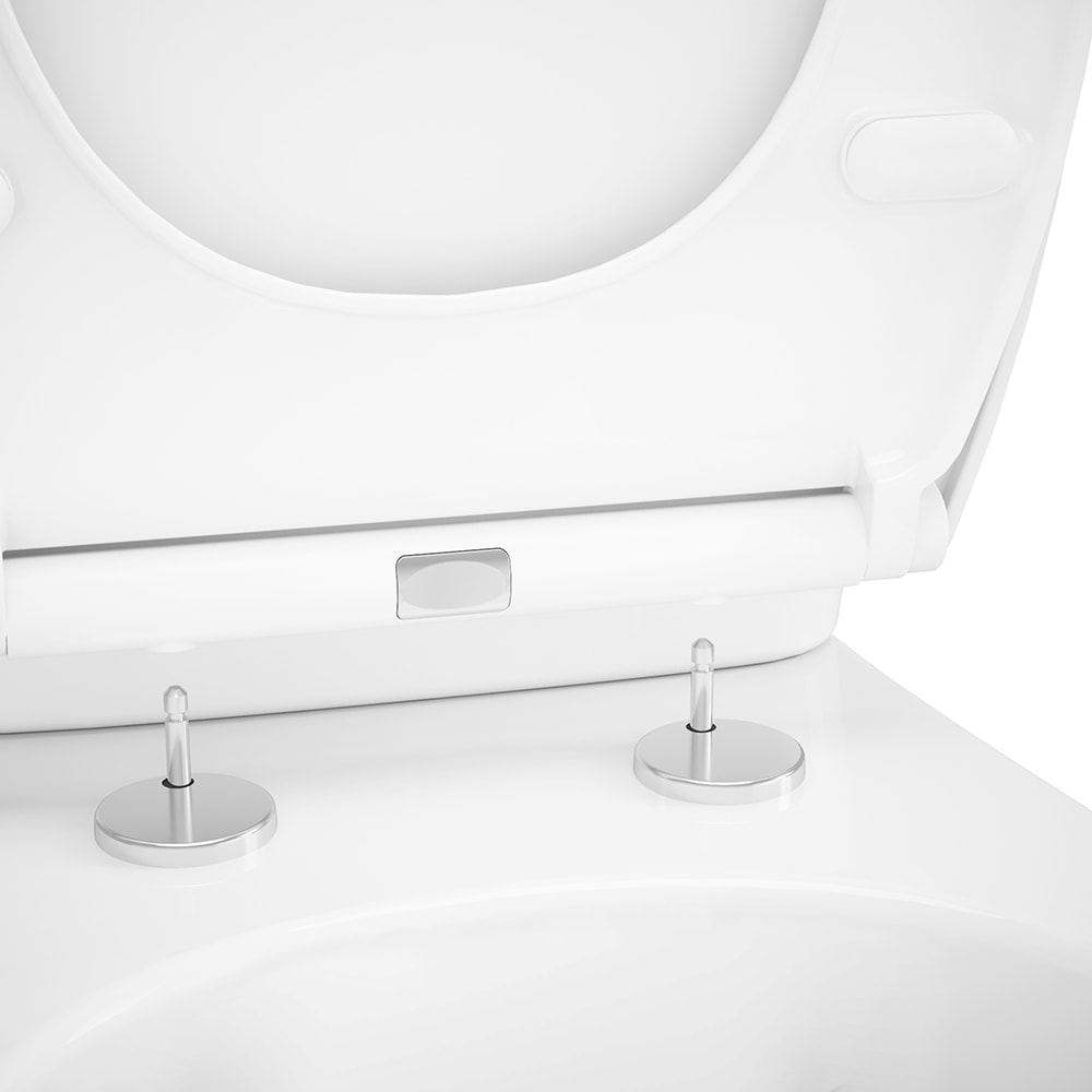 Set vas WC si rezervor GOODHOME Cavally, ceramica, evacuare orizontala, capac SoftClose, alb