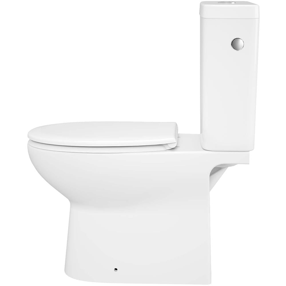 Set vas WC GOODHOME Tasi, ceramica, evacuare verticala, rezervor 3-4.5 l, capac SoftClose, alb