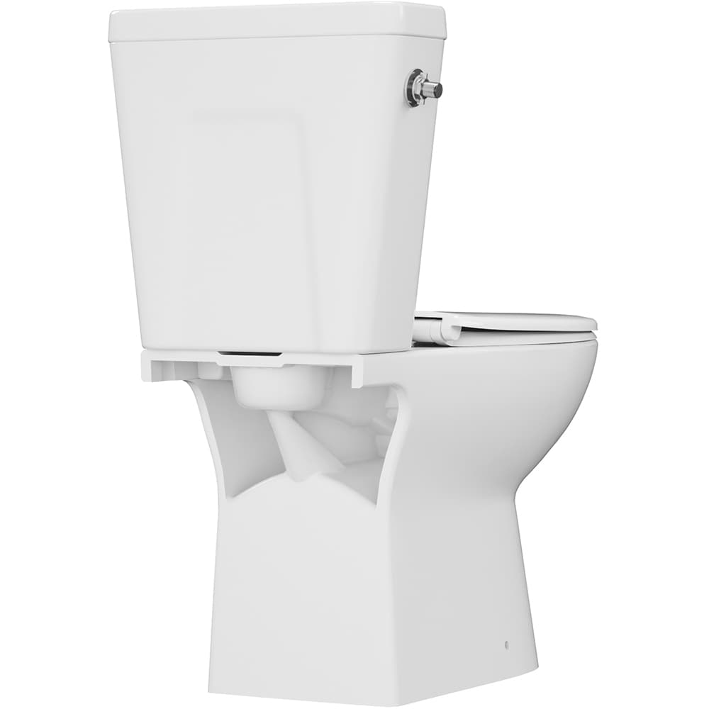 Set vas WC GOODHOME Tasi, ceramica, evacuare verticala, rezervor 3-4.5 l, capac SoftClose, alb