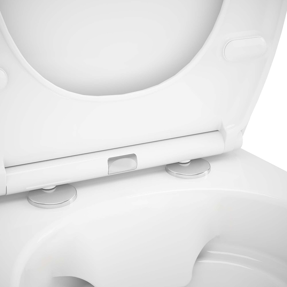 Set vas WC GOODHOME Tasi, ceramica, evacuare verticala, rezervor 3-4.5 l, capac SoftClose, alb