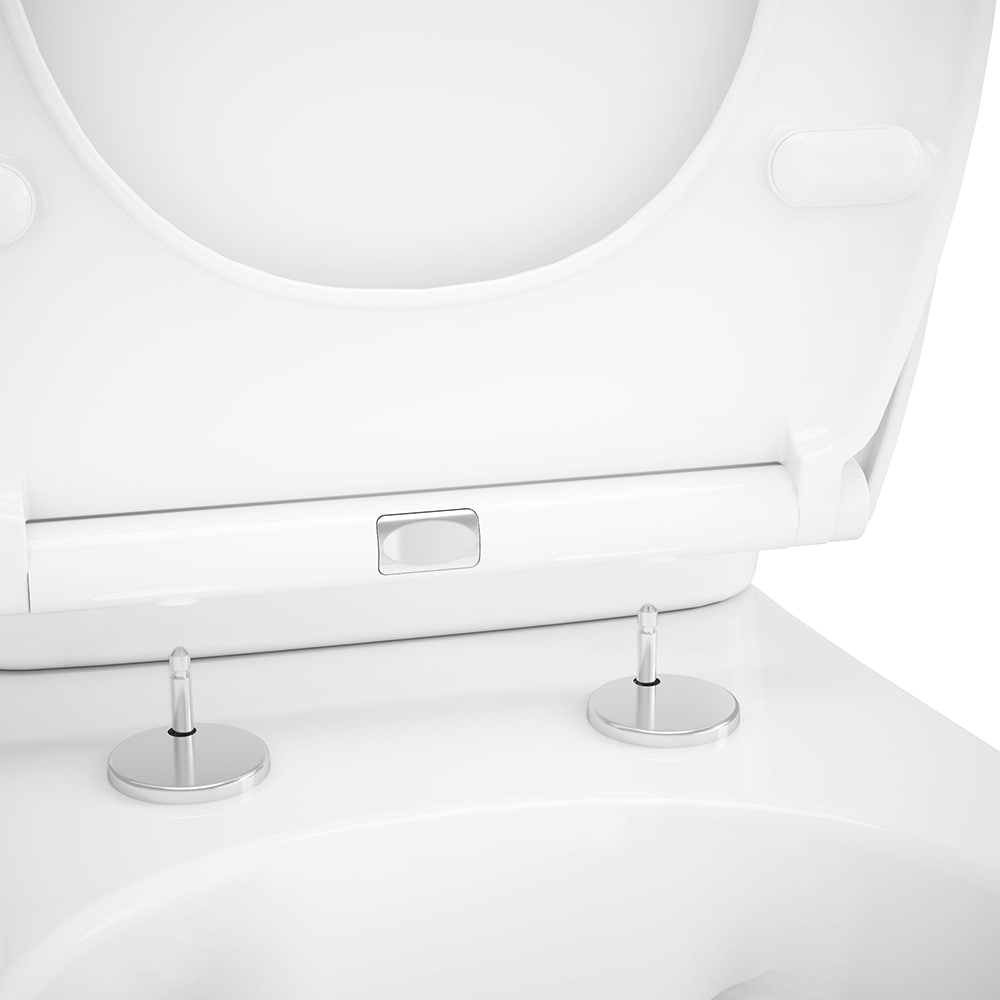 Set vas WC GOODHOME Tasi, ceramica, evacuare verticala, rezervor 3-4.5 l, capac SoftClose, alb