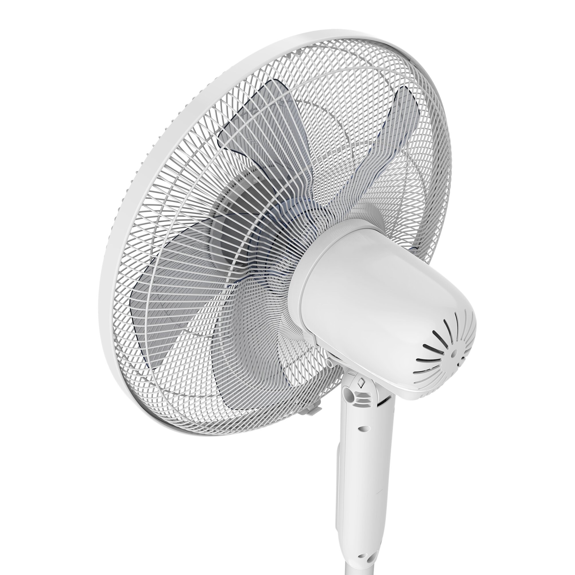 Ventilator cu picior, 3 trepte viteza, D 40 cm, 45W, alb