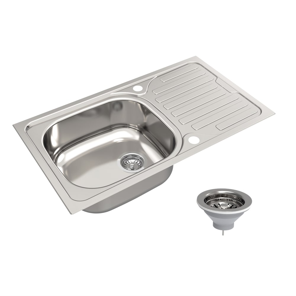 Chiuveta bucatarie Jabiri, 1 cuva, picurator reversibil, 76 x 43.5 cm, inox