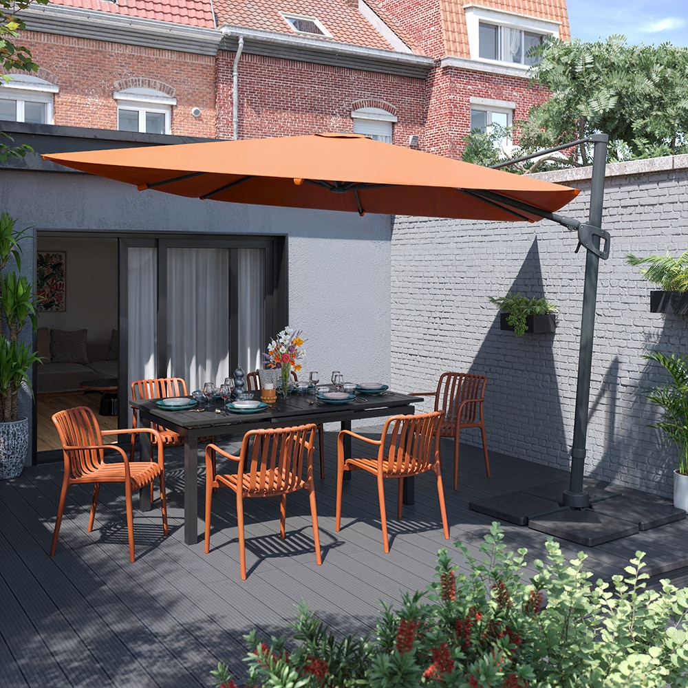 Umbrela de exterior GOODHOME Corby, 3 x 3m, mango