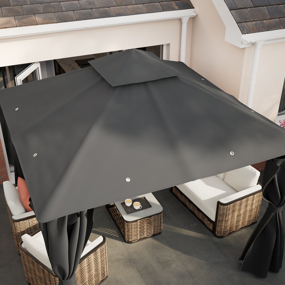 Acoperis pavilion Thar, poliester, 300 x 300 cm, gri