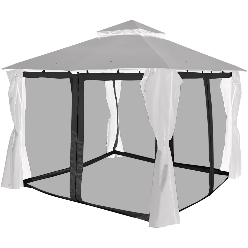 Plasa tantari pentru pavilion, poliester, 260 x 190 cm, gri