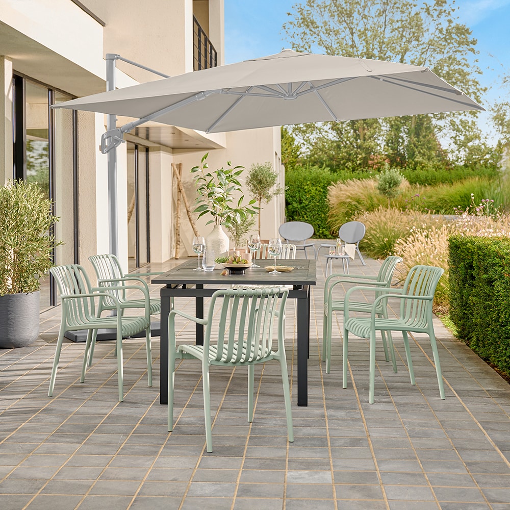 Umbrela de exterior GOODHOME Corby, 3 x 3m, bej