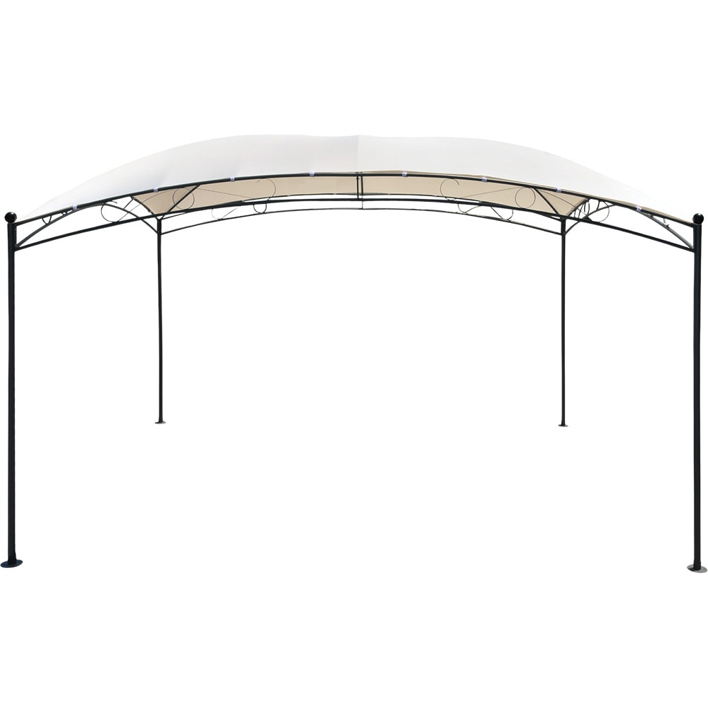 Pavilion gradina GOODHOME Tripoli, 3 x 4 x 2.67 cm, poliester si otel, alb