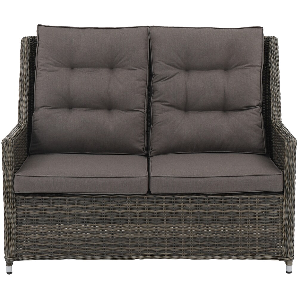 Set mobilier gradina GOODHOME Emali, 4 piese, gri inchis
