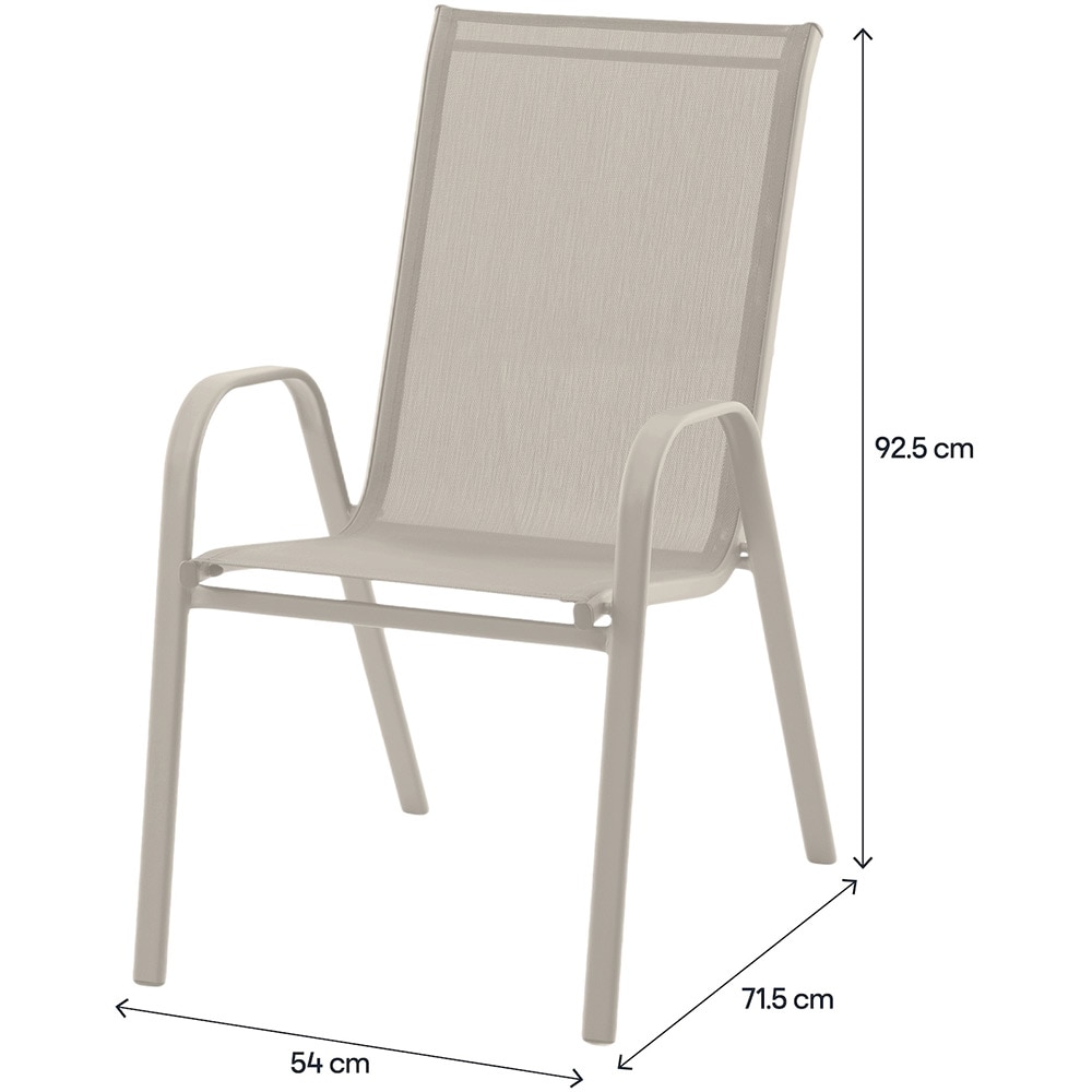 Scaun terasa GOODHOME Brava, 54 x 71.5 x 92.5 cm, sarcina maxima 100 kg, otel si PVC, bej