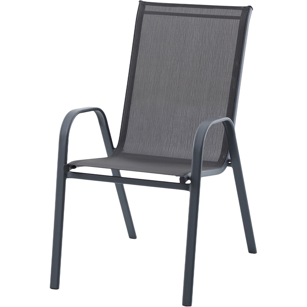 Scaun terasa GOODHOME Brava, 54 x 71.5 x 92.5 cm, sarcina maxima 100 kg, otel si PVC, negru