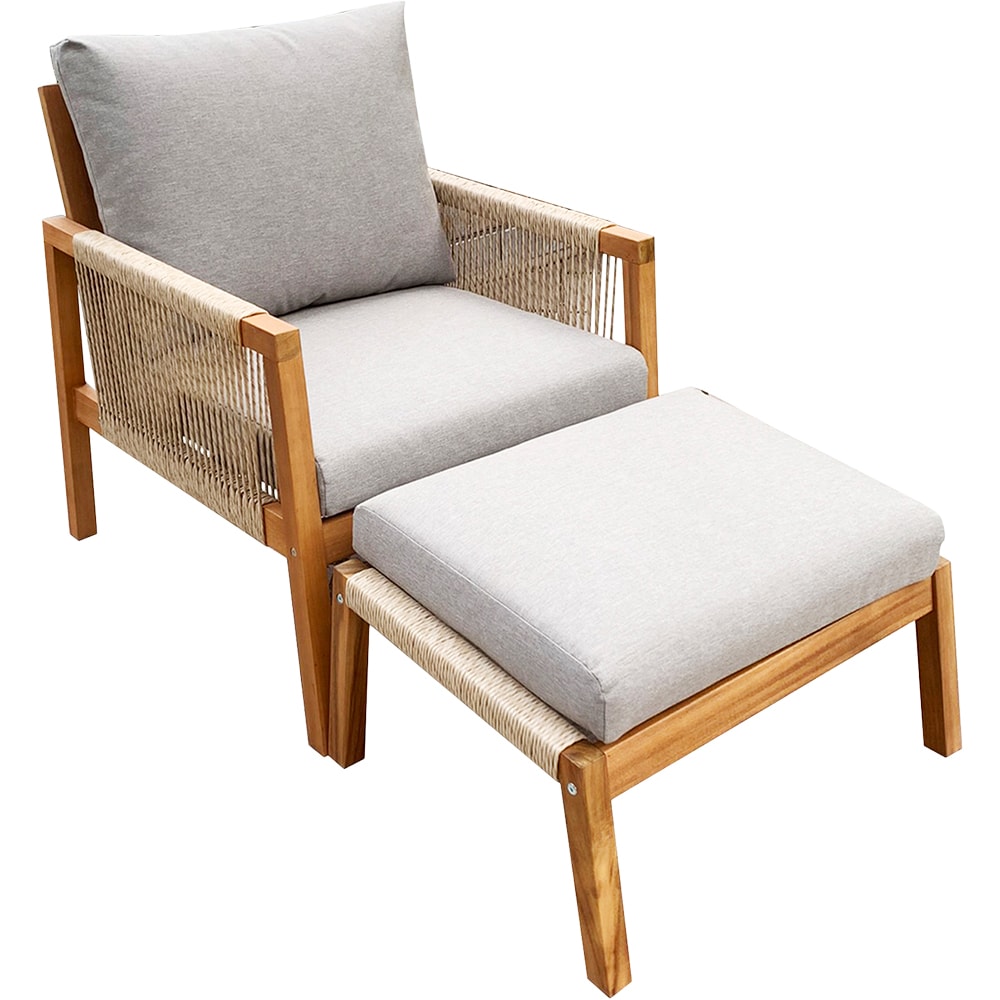 Set mobilier gradina GOODHOME Dalaba, 4 piese, gri