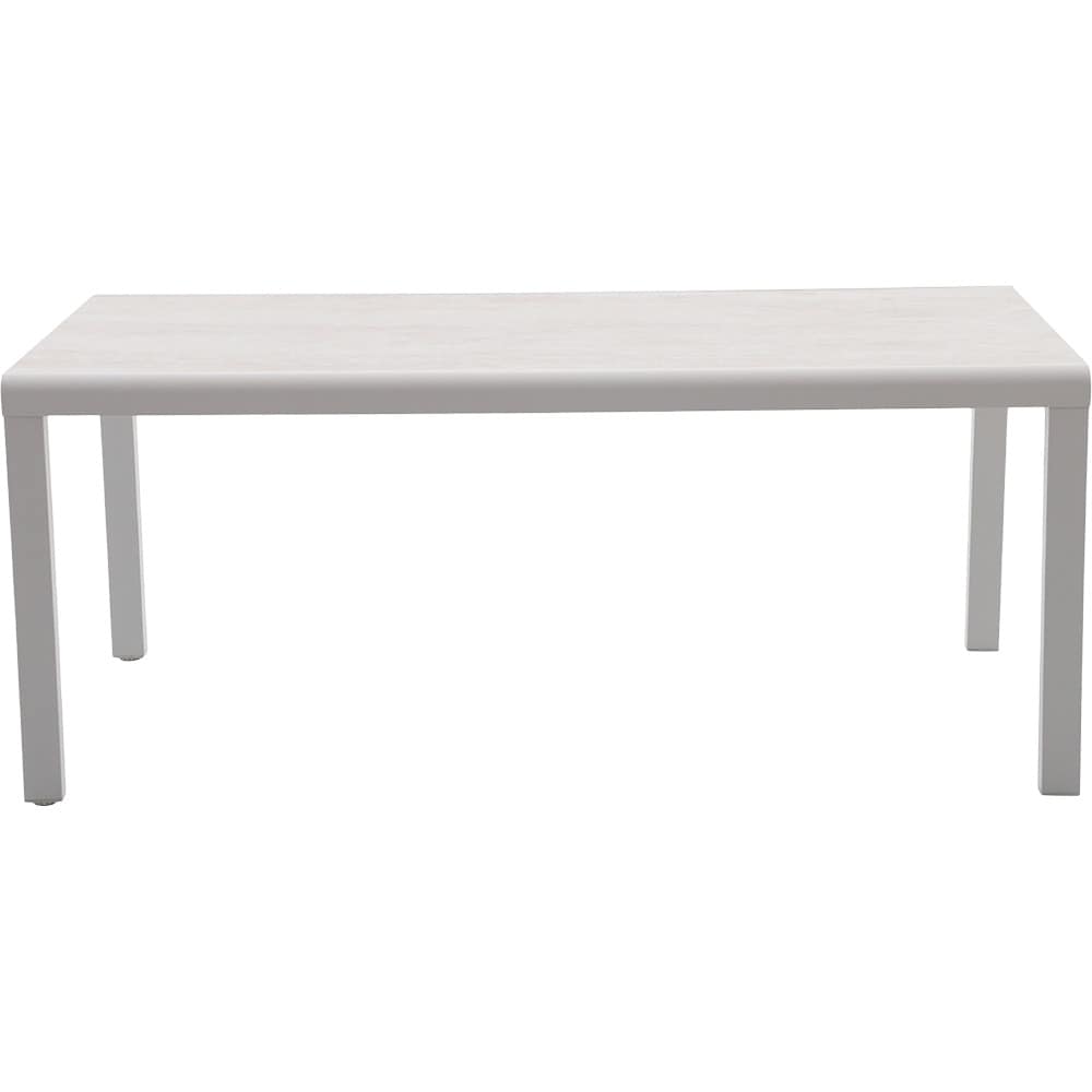 Masa extensibila gradina GOODHOME Mallia, 180-240 x 90 x 75 cm, aluminiu si sticla securizata, alb